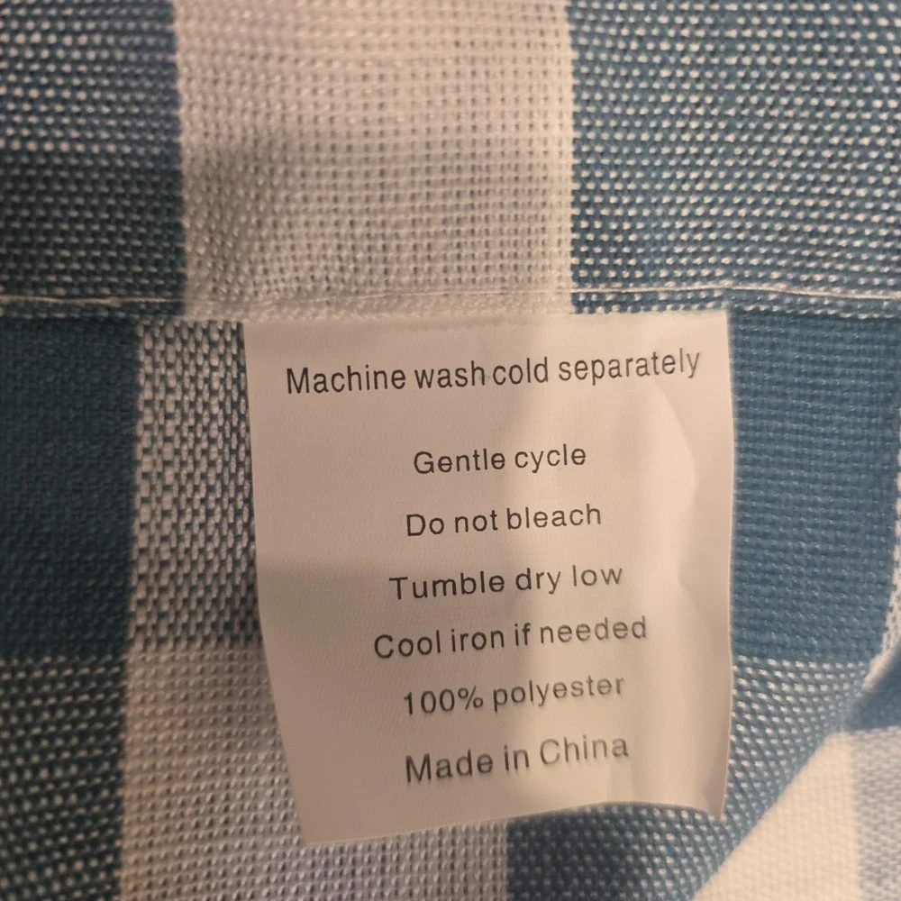 NEW Teal Buffalo Checkered Country Plaid Design Kitchen Curtain Window Valance